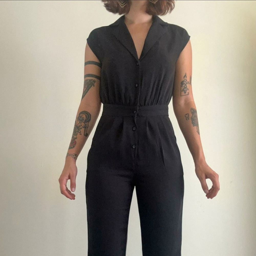 Black Sleeveless Jumpsuit